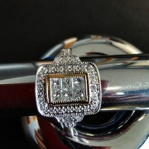 0.59 tcw Diamond, 10kt White Gold  Art Deco Ring